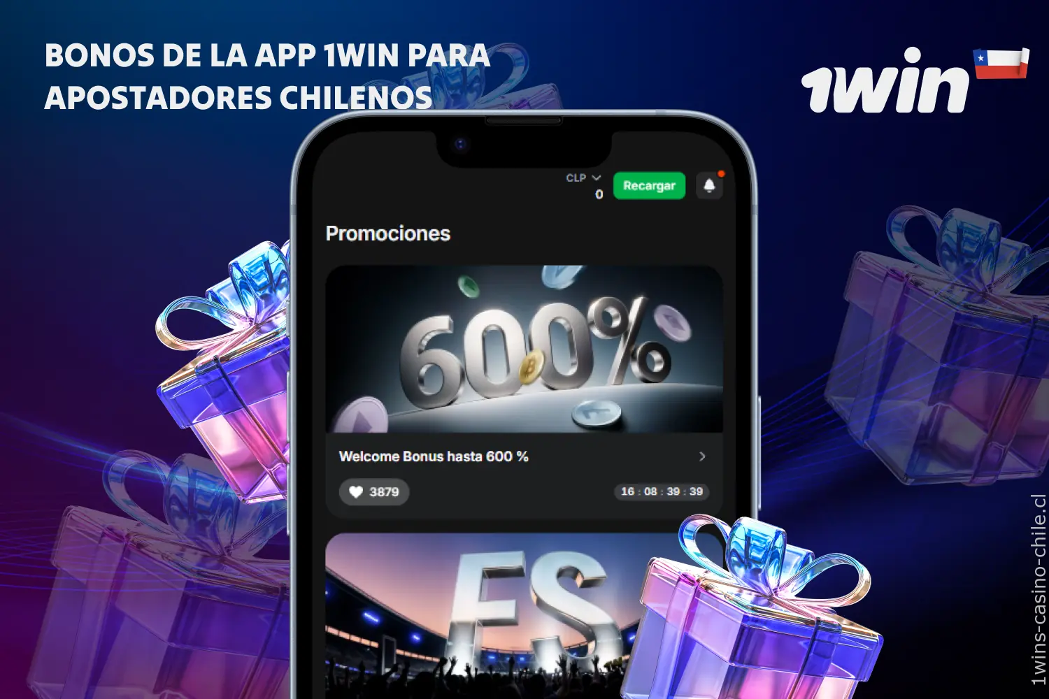 Bonos de bienvenida y ofertas continuas están disponibles para los usuarios de Chile en la aplicación de 1win