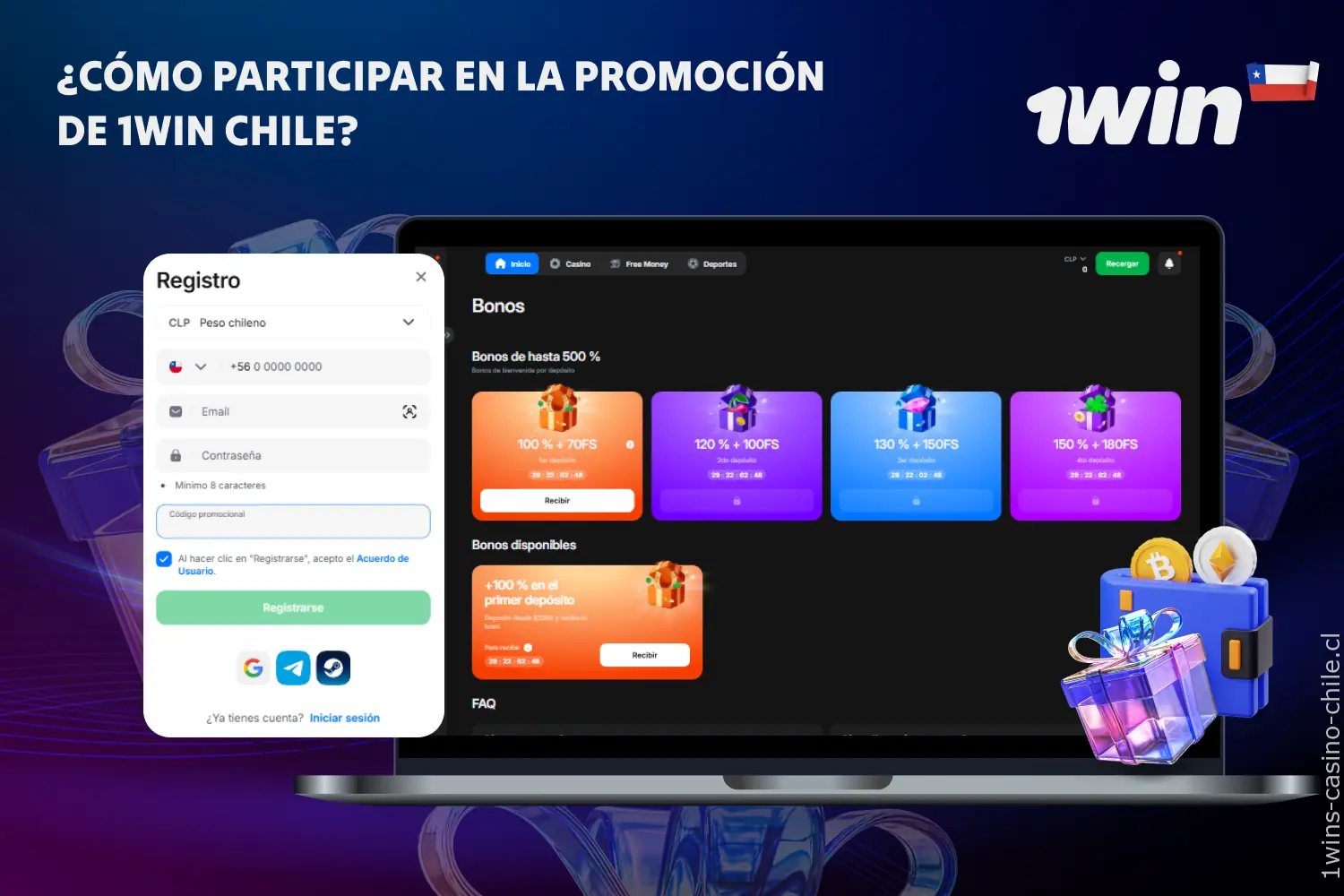 Seguir los pasos correctos permite unirse sin complicaciones a las promociones de 1win